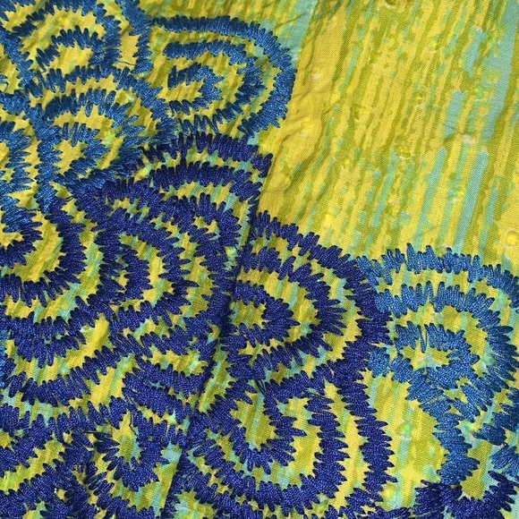 Anthropologie Maeve “Tabitha” Green and Blue Embroidered Dress - Women’s Size 2 - Picture 6 of 11